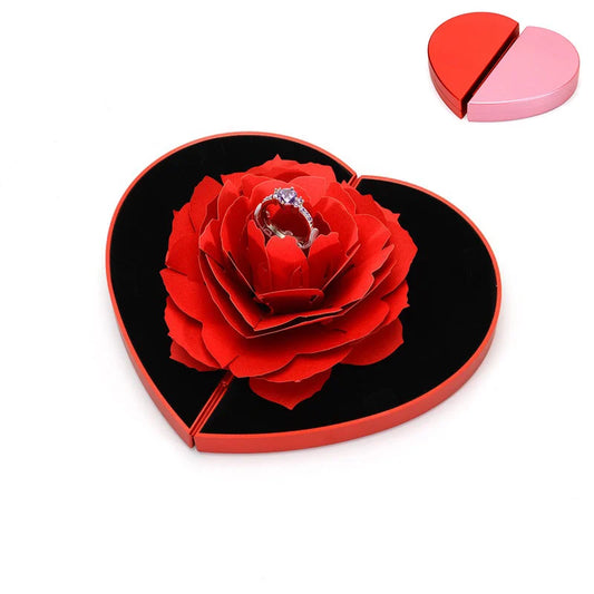 3D Love Box Heart-Shaped Rose Flower- Perfect Valentine's Day Gift,