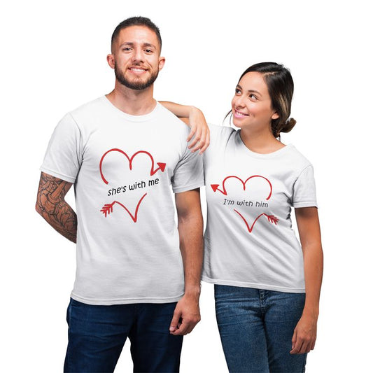 She With Me And Im With Him Couple T shirt