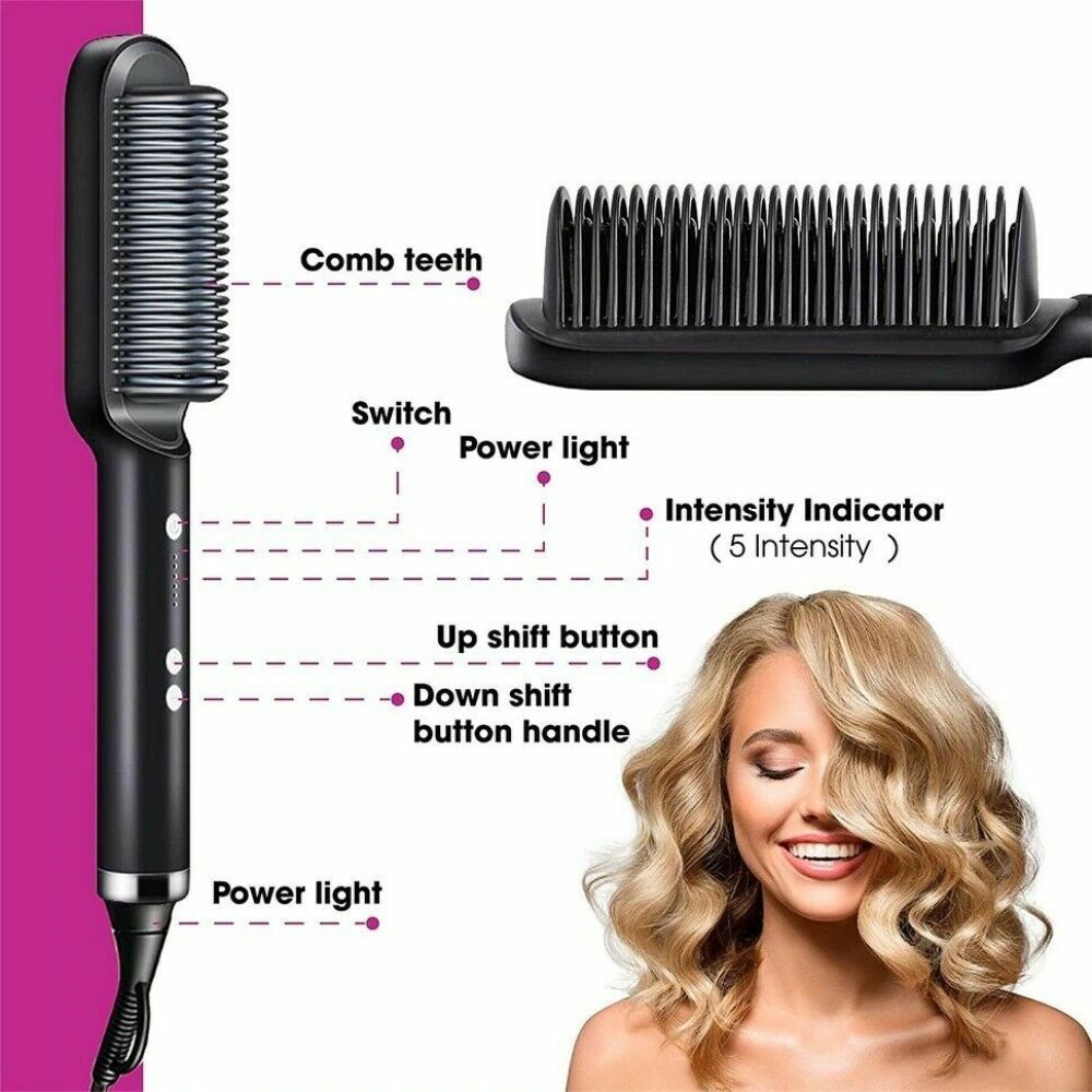 Hair Straightener Comb Brush