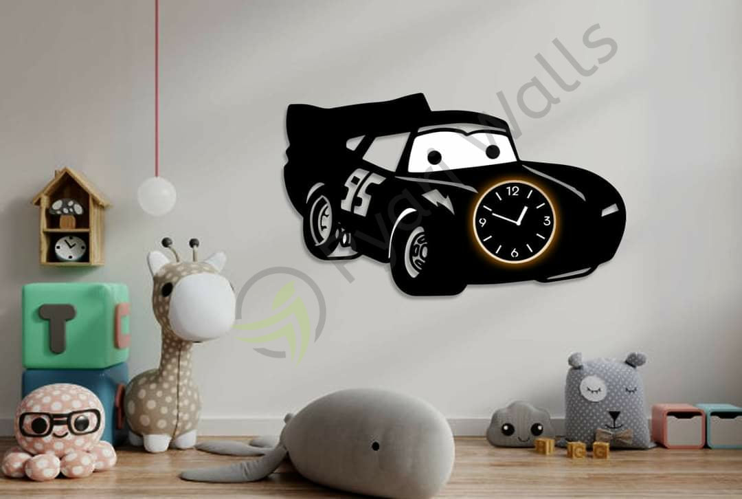 Cars clock 95 (big) kids room clock - Wall Clock