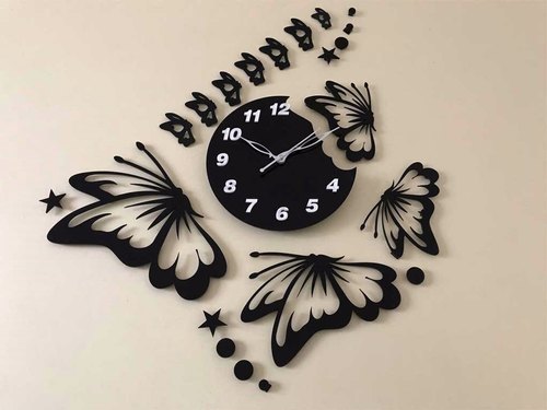 Butterflies with Stars Clock